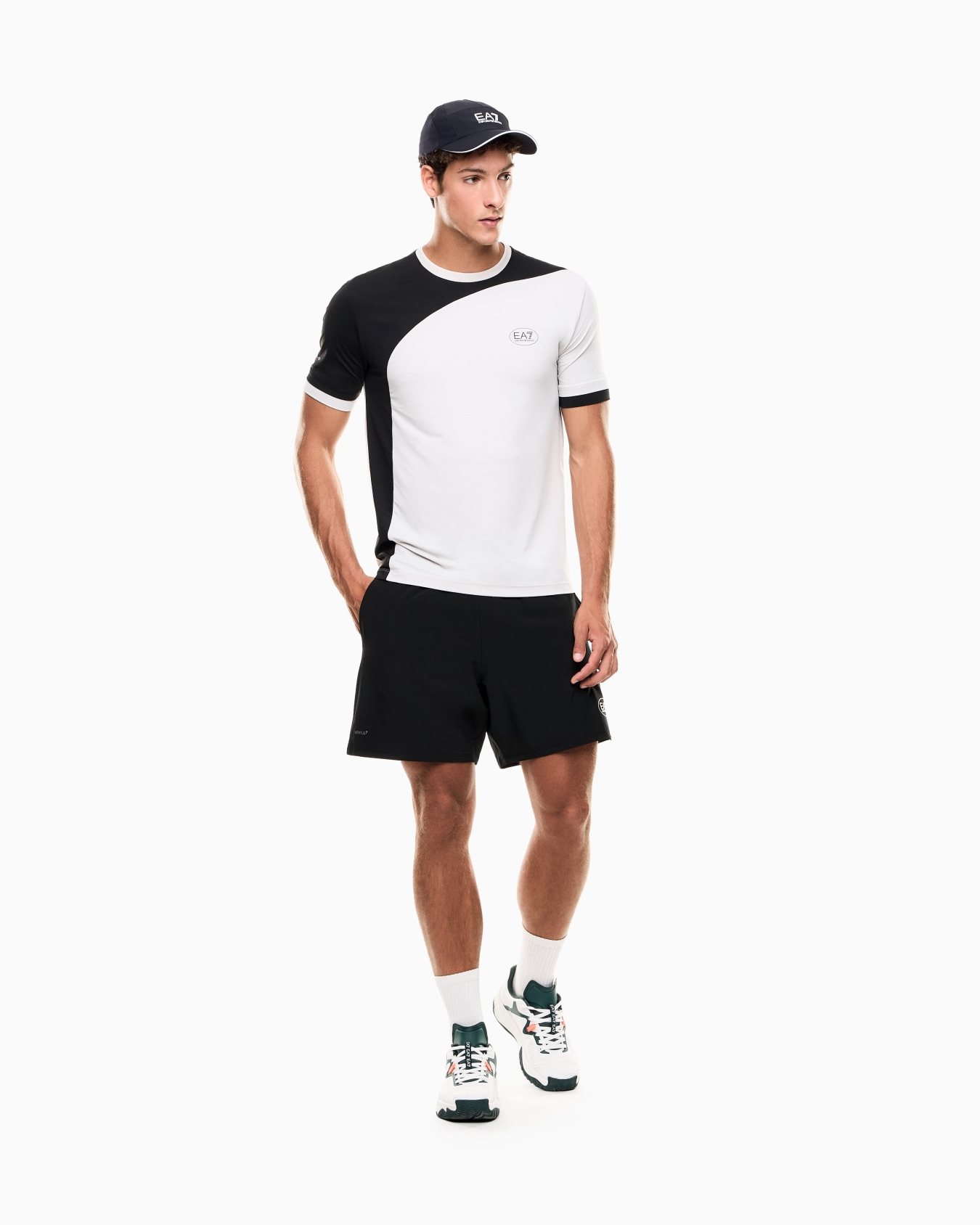 Playera EA7 TENNIS PRO M TEE Blanco/Negro - Imagen 3