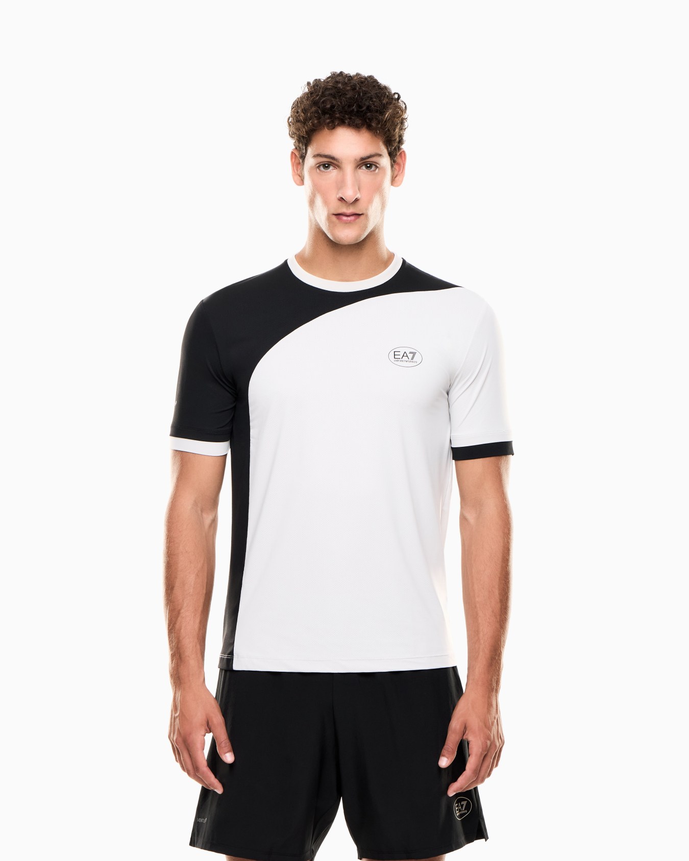 Playera EA7 TENNIS PRO M TEE Blanco/Negro - Imagen 5